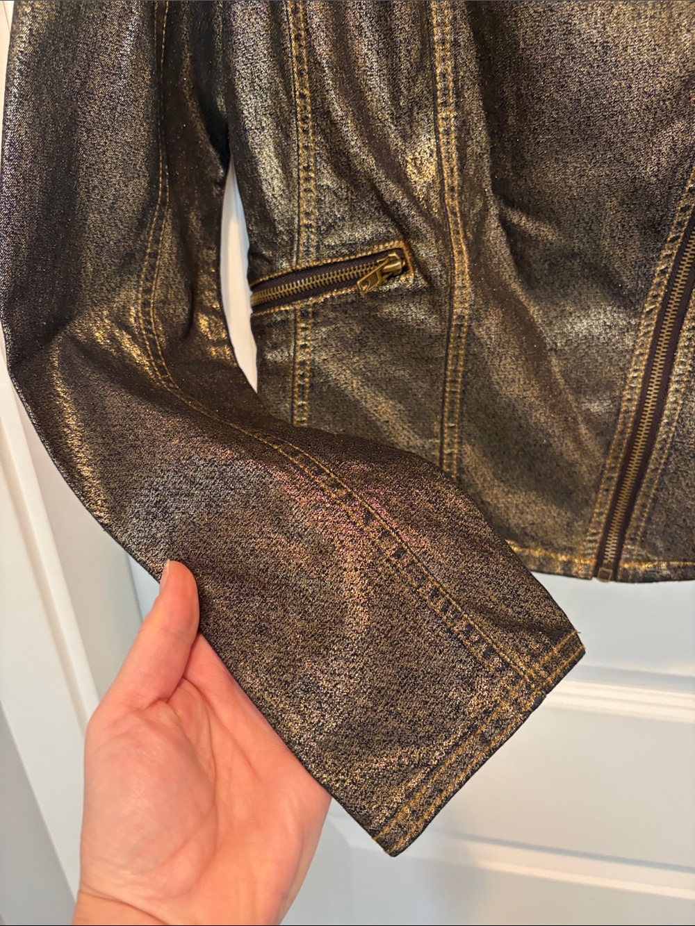 Rock & Republic Metallic Bronze Zip Moto Jacket - Women's - Picture 4 of 6